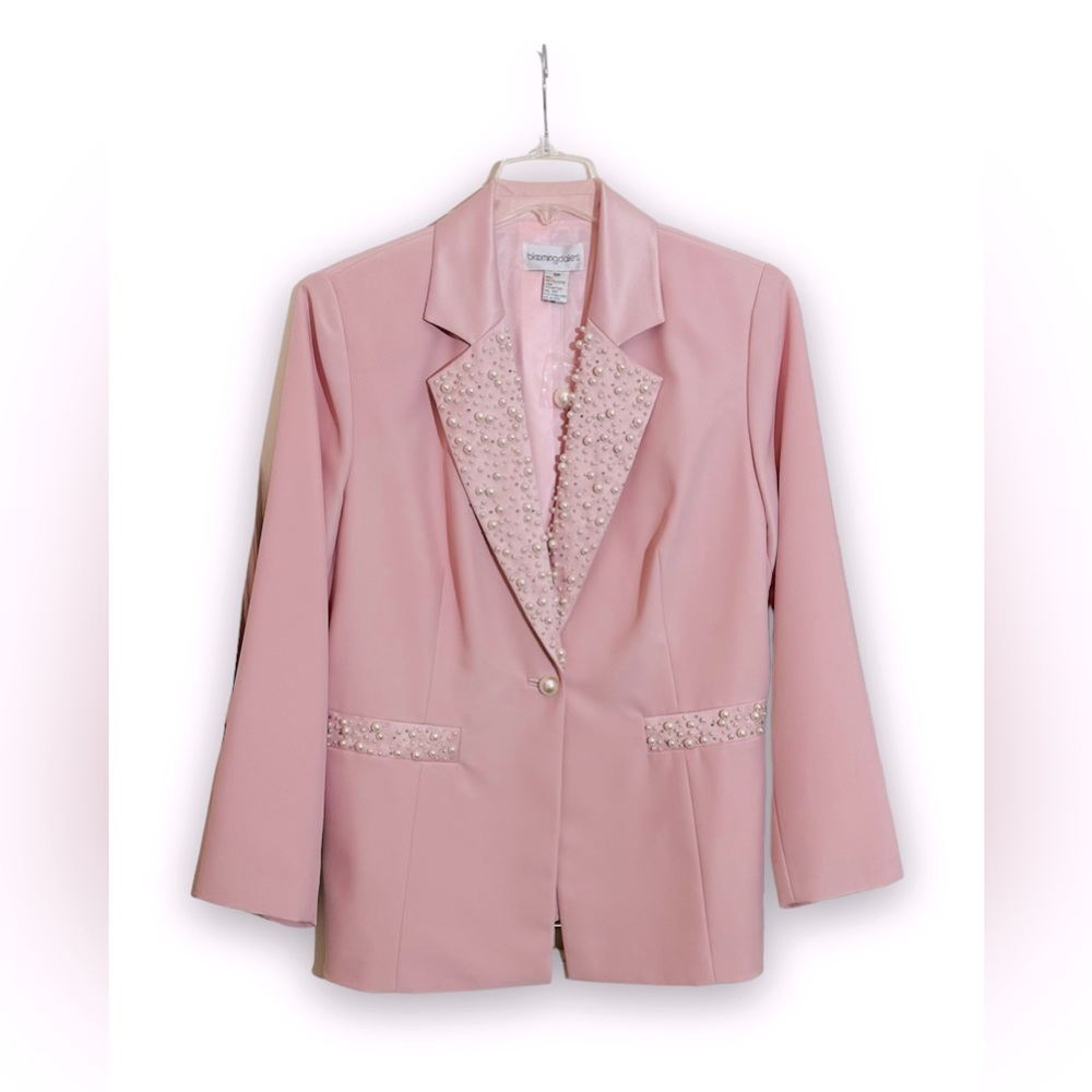 Bloomingdale’s Light Pink Embellished Blazer